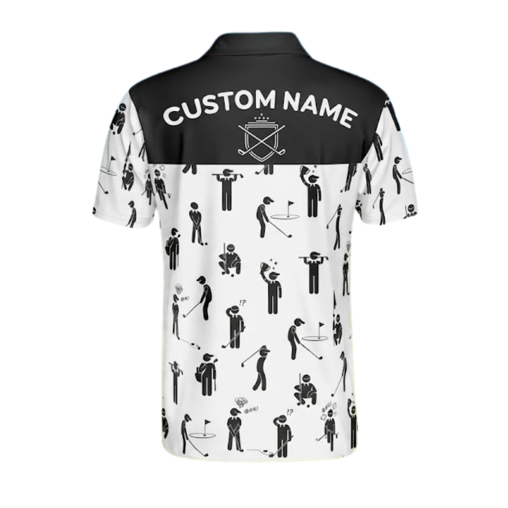 Custom Stickfigures Golf Polo Shirts Mens, Custom Funny Stickfigures Golf Shirts GE0067