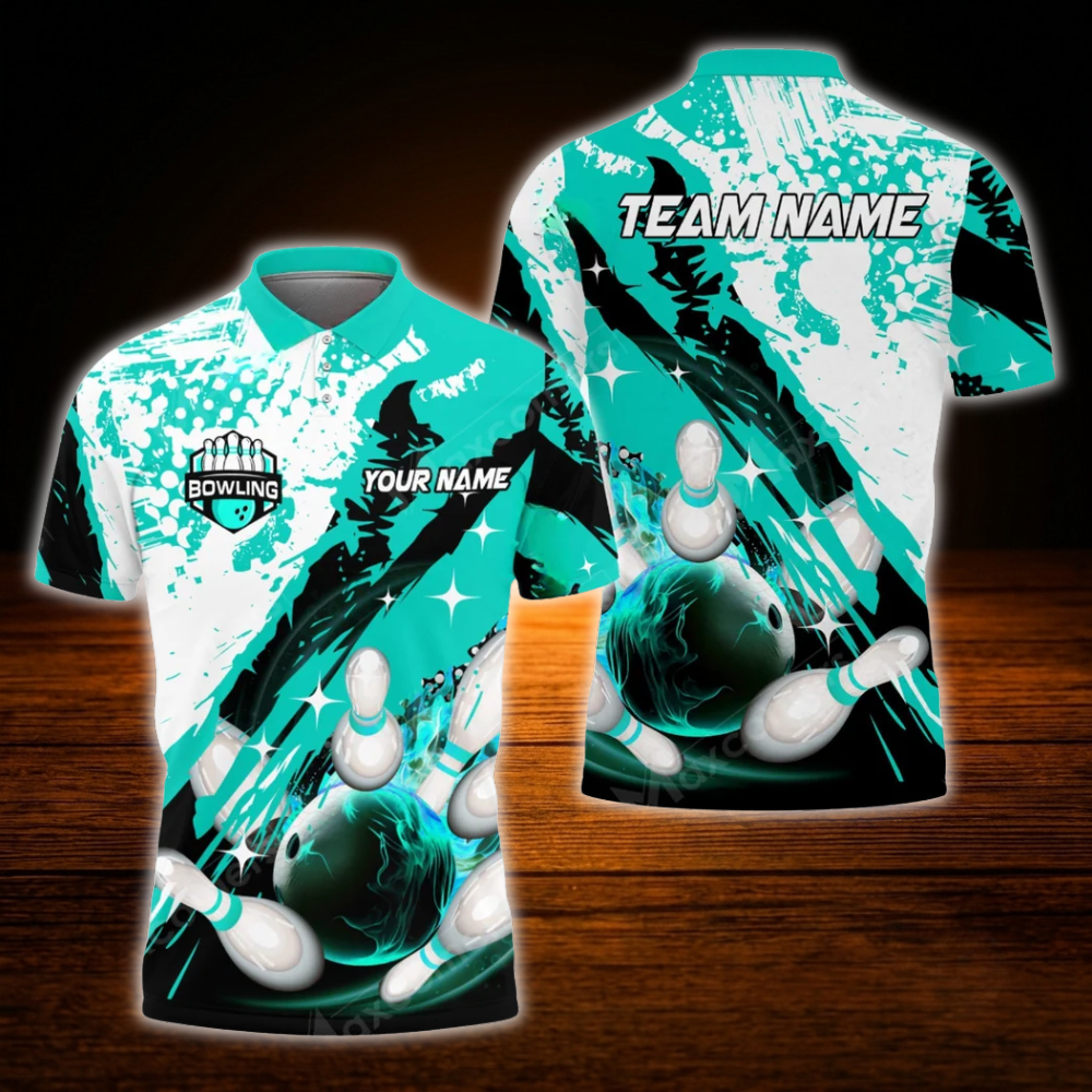 Custom Team Red White Bowling Polo Shirts Mens, Custom Team Bowling Shirts