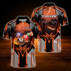 Custom Red Thunder Billiard Polo Shirt For Men, Custom Thunder Billiard Team Shirt
