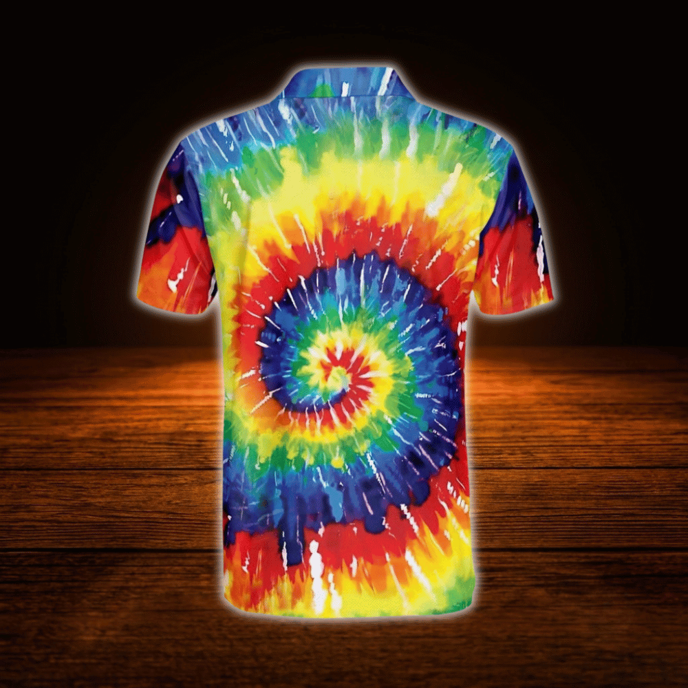 Colorful Tie Dye Golf Polo Shirts For Men, Tie Dye Golf Shirts