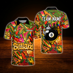 Custom Crown 8 Ball Graffiti Billiard Polo Shirt For Men, Custom 8 Ball Pool Team Shirt Graffiti