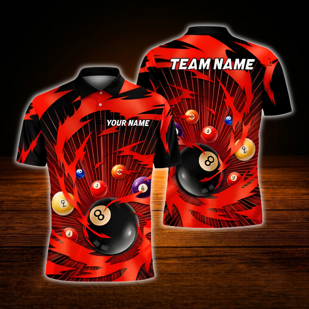 Custom Team Yellow Billiard Polo Shirt For Men, Custom Billiard Team Shirt
