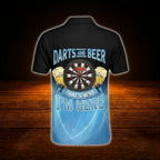 Darts And Beer That's Why I'm Here Custom Men Dart Polo Shirt, Custom Beer Lover Dart Shirt