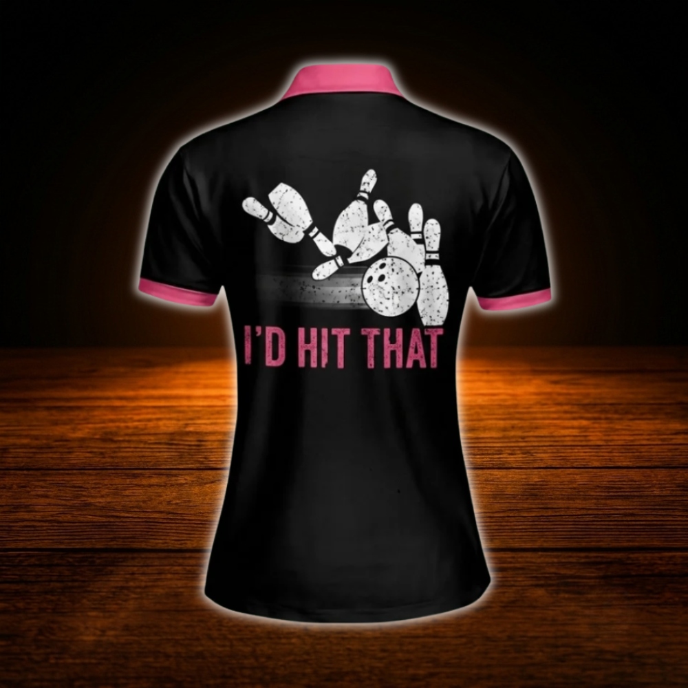 Custom I'd Hit That Bowling Polo Shirts For Women, Custom Funny Bowling Women Shirts