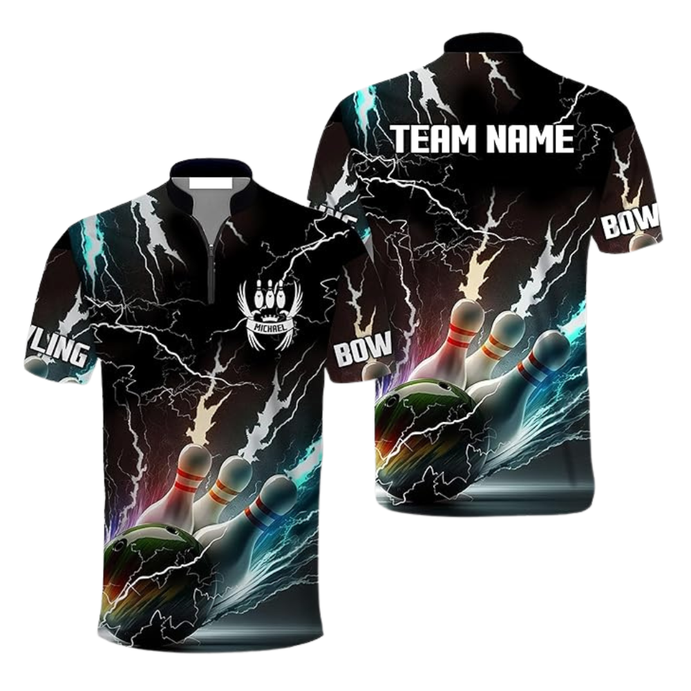 Custom Thunder Bowling Jerseys Shirt Mens, Custom Thunder Bowling Team Shirt BZ0298