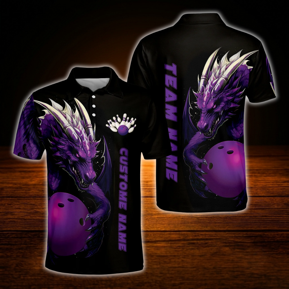 Custom Dragon Ball Bowling Polo Shirt For Men, Custom Dragon Team Bowling Shirt