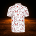 Santa Christmas Red And White Golf Polo Shirts For Men, Christmas Golf Shirts