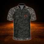 Custom Mens Camo Billiard Jersey Shirts, Custom Camo Patriotic Billiard Team Shirts