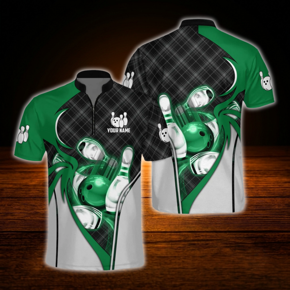 Custom Name Bowling Jersey For Men, Black And Red Custom Bowling Shirt