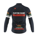 Custom California Men's Black Cycling Long Sleeve Jersey, Custom California Cycling Jerseys CZ0046