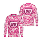 Custom Camo Dirt Bike Motocross Long Sleeve Jersey For Men, Custom Camo Dirt Bike Shirts ME0016