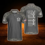 Custom USA Flag Camo Dart Polo Shirt Grey, Men's Custom Camo Darts Team Shirt