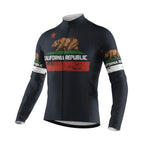 Custom California Men's Black Cycling Long Sleeve Jersey, Custom California Cycling Jerseys CZ0046