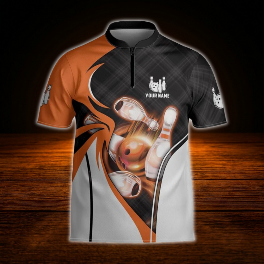 Custom Name Bowling Jersey For Men, Black And Red Custom Bowling Shirt
