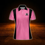 I Know I Do Bowl Like A Girl Try To Keep Up Custom Womens Black Pink Bowling Polo Shirt, Custom Funny Bowling Shirt For Women
