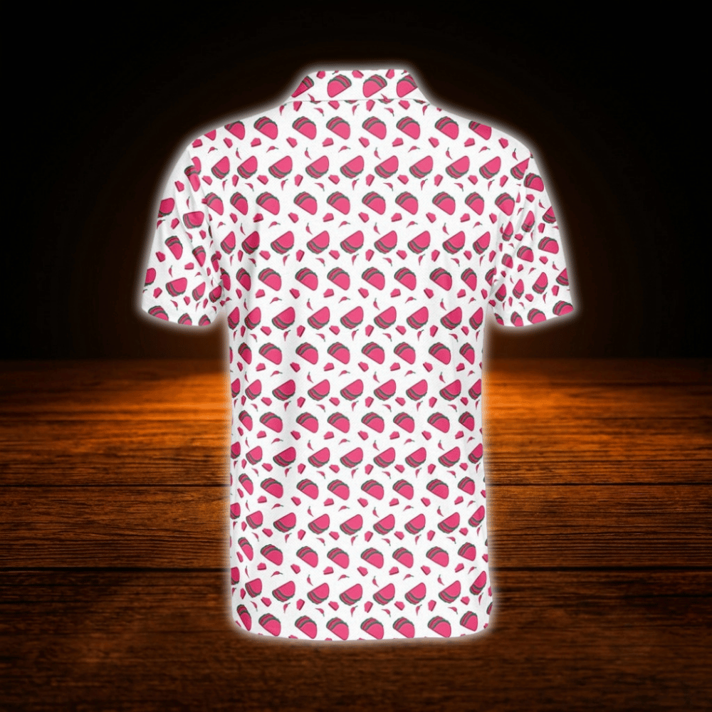 Pink Taco Men's Polo Golf Shirts, Taco Golf Shirt