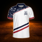 Just Tap It In Custom Red White and Blue Golf Mens Polo Shirt, Custom Funny Golf Shirt