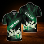 Custom Thunder Pink Black Bowling Jersey Men, Custom Thunder Bowling Team Shirt