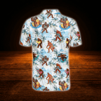 Funny Bigfoot Hawaii Golf Polo Shirts Mens, Bigfoot Golf Shirts