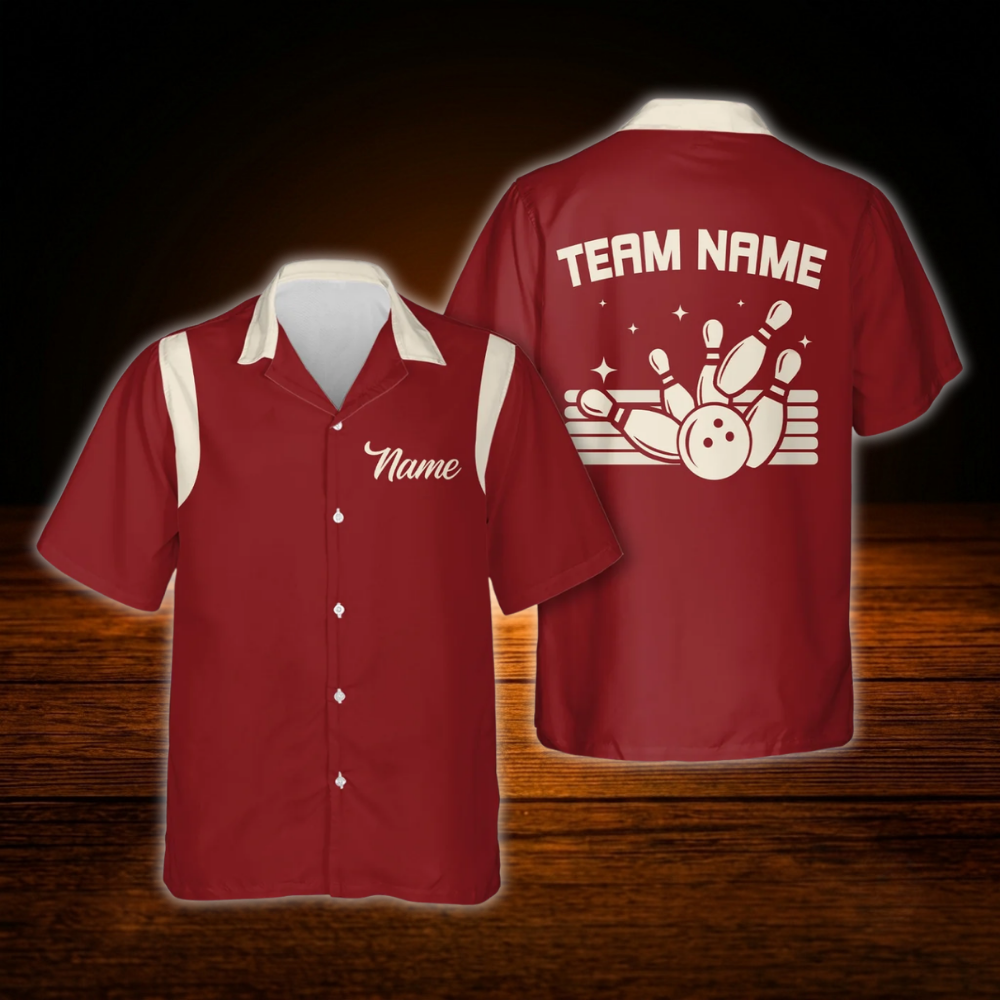 Custom Team Blue Hawaiian Shirt For Men And Women, Custom Bowling Shirts