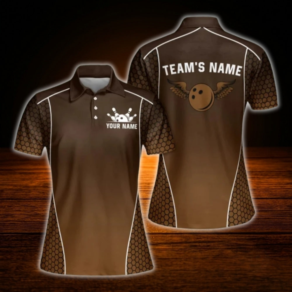 Custom Womens Team Navy Black Bowling Polo Shirt, Custom Bowling Team Shirt Ladies