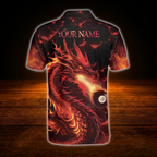 Custom Flaming Dragon Billiard Polo Shirt Men, Custom Dragon Billiard Shirt Team
