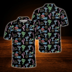 Neon Flamingo Tropical Golf Polo Shirts Men, Flamingo Golf Shirts
