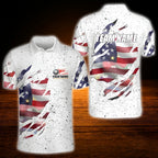Custom USA Flag Grunge Billiard Polo Shirt For Men, Custom Patriotic Billiard Shirt For Team