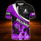 Custom Flaming Red Billiard Polo Shirt For Men, Custom Flame Billiard Shirt Team