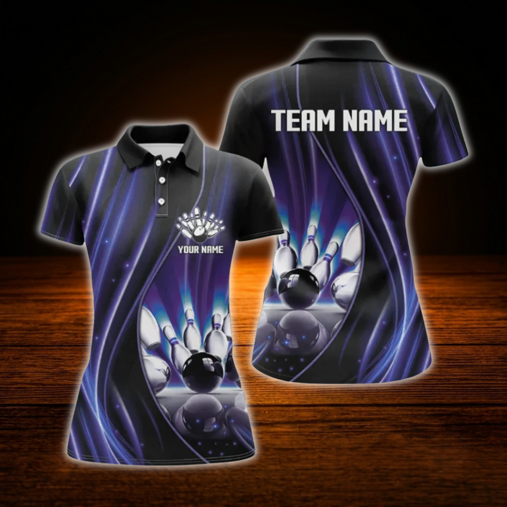 Custom Team Pink Bowling Polo Shirts Women, Custom Bowling Team Shirts