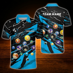 Custom Team Billiard Men Polo Shirt Red And Black, Custom Billiard Shirt