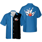 Custom Team Red And Black Hawaiian Bowling Shirts For Men, Custom Bowling Shirts BZ0263