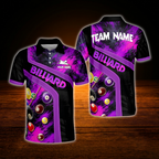 Custom Team Red And Black Billiard Polo Shirt For Men, Custom Billiard Shirt Team