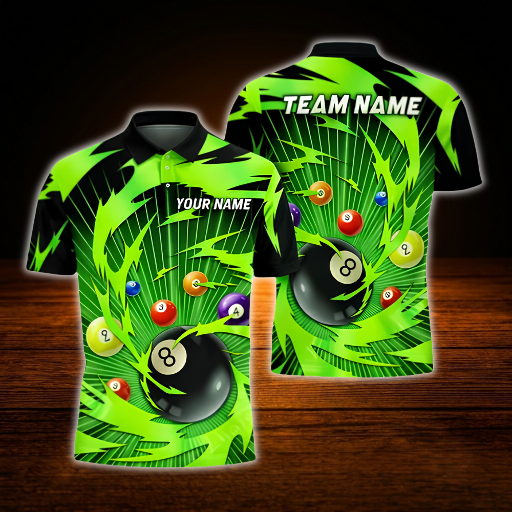 Custom Team Yellow Billiard Polo Shirt For Men, Custom Billiard Team Shirt
