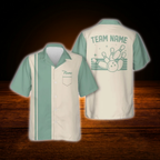 Custom Vintage Bowling Hawaiinan Shirt For Men Women, Custom Vintage Bowling Team Shirt With Pocket