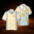 Custom Retro Light Pink Bowling Hawaiian Shirt, Custom Retro Bowling Team Shirt