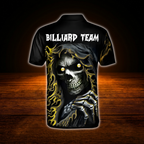 Custom Skeleton 9 Ball Billiard Men Polo Shirt, Custom Skull Billiard Team Shirt