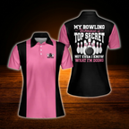 My Bowling Technique Is Top Secret Custom Womens Bowling Polo Shirts, Custom Funny Bowling Shirts For Ladies