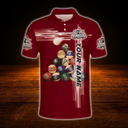 Custom Team Green Billiard Polo Shirt Men, Custom Billiard Shirt