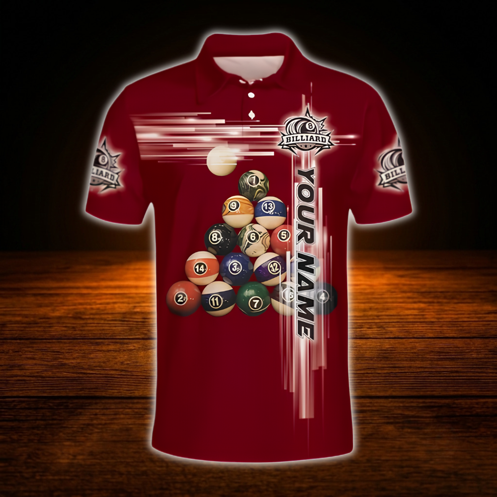Custom Team Green Billiard Polo Shirt Men, Custom Billiard Shirt