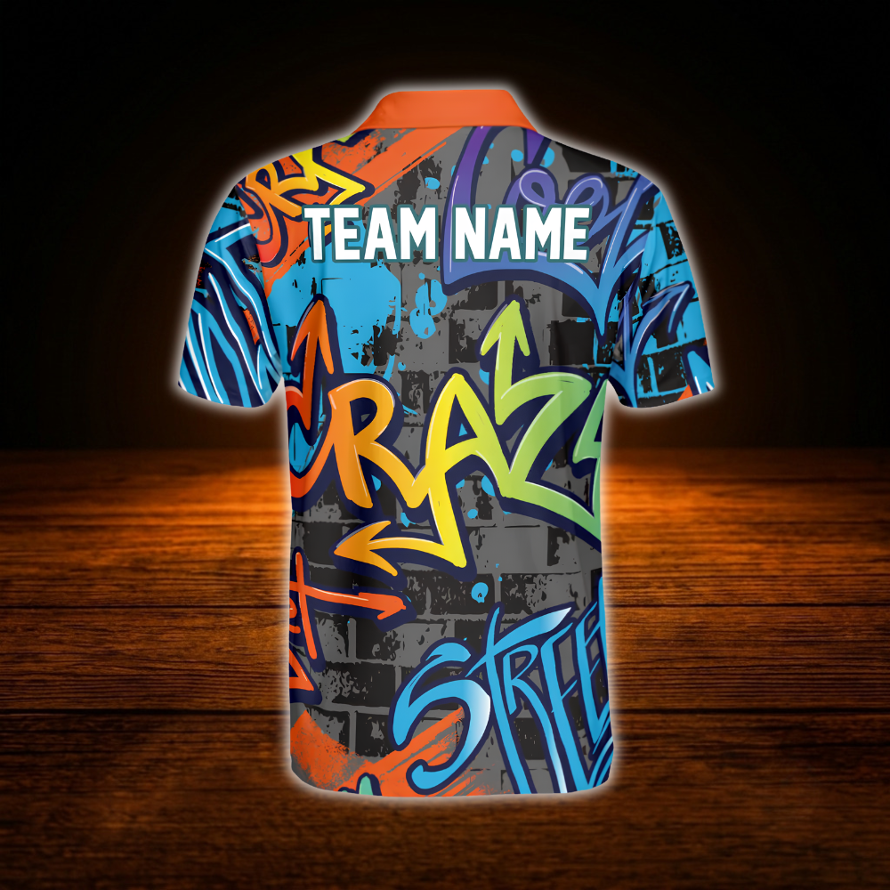 Funny 8 Ball Shut Up And Shoot Custom Graffiti Mens Billiard Polo Shirt, Custom Funny Billiard Team Shirt