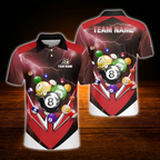 Custom Green Thunder Lightning Billiard Polo Shirt Men, Custom Thunder Billiard Team Shirts