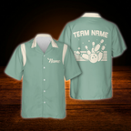 Custom Team Blue Hawaiian Shirt For Men And Women, Custom Bowling Shirts