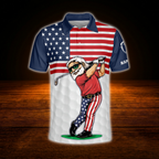 Your Hole Is My Goal Custom Funny Old Men Golf Polo Shirt USA Flag, Custom Funny Golf Shirt