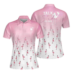 Talk Birdie To Me Flamingo Golf Polo Shirt Womens, Funny Flamingo Golf Shirts For Ladies GE0052