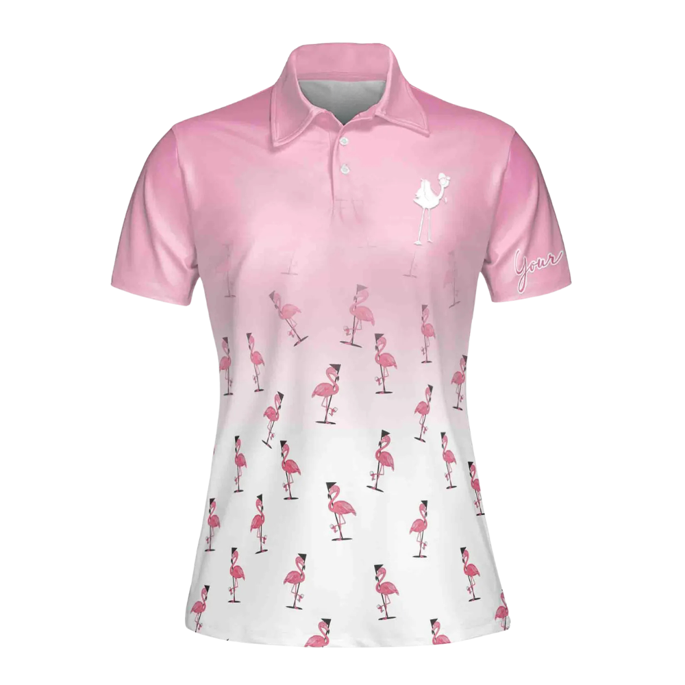 Talk Birdie To Me Flamingo Golf Polo Shirt Womens, Funny Flamingo Golf Shirts For Ladies GE0052