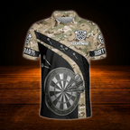Custom Camouflage Darts Polo Shirt Mens, Personalized Camo Darts Team Shirt