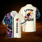 Livin On A Spare Custom Bowling Hawaiian Shirt, Funny Custom Bowling Shirt