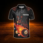 Dragon Fire 8 Ball Custom Men Billiard Polo Shirt, Custom Dragon Team Billiard Shirt