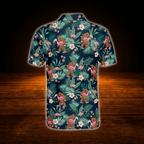 Bigfoot Floral Palm Tree Tropical Mens Golf Polo Shirts, Bigfoot Golf Shirts